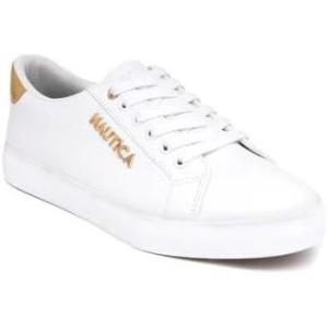 imageNautica Womens Fashion Court Sneakers  LaceUp Casual Tennis Shoes for LadiesWhite Gold Iridescent