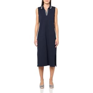 imageNautica Womens Johnny Collar Short Sleeve Stripe DressNight Sky