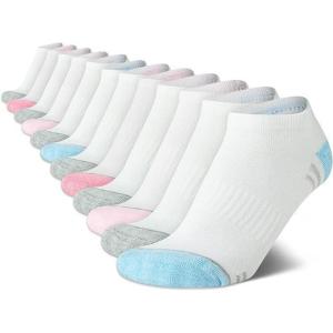 imageNautica Womens Low Cut Socks  12 Pack Cushioned Moisture Wicking Athletic No Show Socks for Women for Sports Running 410WhitePink