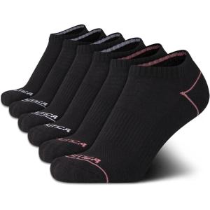 imageNautica Womens No Show Socks  6 Pack Breathable Cushioned Athletic Performance Low Cut Socks for Women Sizes 410Black Logo