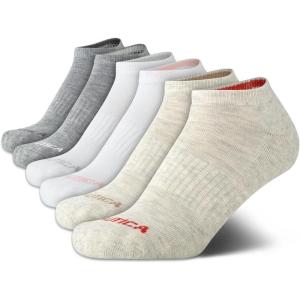 imageNautica Womens No Show Socks  6 Pack Breathable Cushioned Athletic Performance Low Cut Socks for Women Sizes 410Neutral Assorted