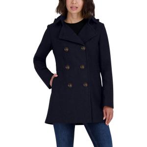 imageNautica Womens Peacoat Wool Blend Double Breasted Winter CoatNavy Seas