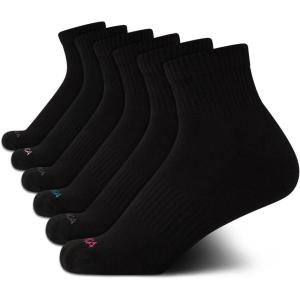 imageNautica Womens Quarter Socks  6 Pack Cushioned Moisture Wicking Athletic Socks for Women for Gym Running Sports 410Black