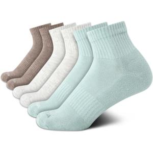 imageNautica Womens Quarter Socks  6 Pack Cushioned Moisture Wicking Athletic Socks for Women for Gym Running Sports 410Green Assorted
