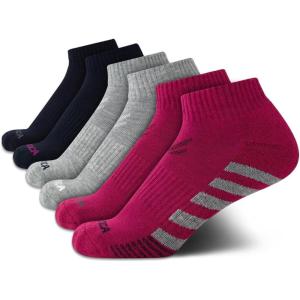 imageNautica Womens Quarter Socks  6 Pack Cushioned Moisture Wicking Breathable Womens Crew Socks for Running and WorkoutsPurple Assorted