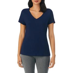 imageNautica Womens Sleep Shirt  Lightweight Breathable Pajama Top  Cotton Knit Jersey VNeck Sleepwear and LoungewearNavy