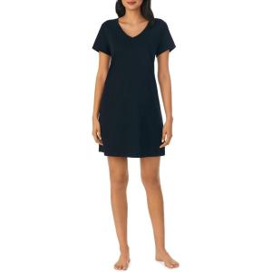 imageNautica Womens Sleep Shirt Dress  Cotton Knit Jersey VNeck Pajama Top  Lightweight ampamp Breathable Sleepwear LoungewearBlack