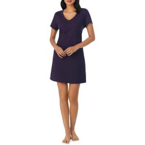 imageNautica Womens Sleep Shirt Dress  Cotton Knit Jersey VNeck Pajama Top  Lightweight ampamp Breathable Sleepwear LoungewearEggplant