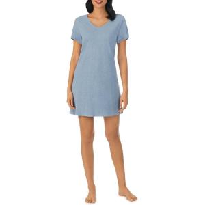 imageNautica Womens Sleep Shirt Dress  Cotton Knit Jersey VNeck Pajama Top  Lightweight ampamp Breathable Sleepwear LoungewearHeather Blue