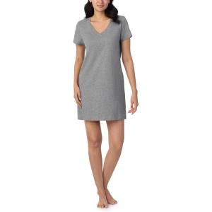 imageNautica Womens Sleep Shirt Dress  Cotton Knit Jersey VNeck Pajama Top  Lightweight ampamp Breathable Sleepwear LoungewearHeather Grey