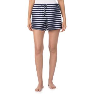 imageNautica Womens Sleep Shorts  MidThigh Lightweight Breathable Pajama Bottoms  Cotton Knit Jersey Sleepwear and LoungewearNavy Stripe
