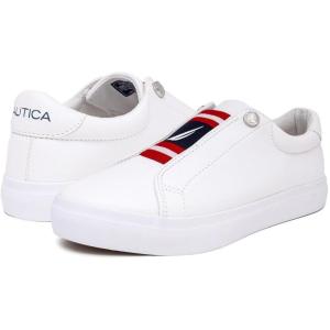 imageNautica Womens SlipOn Sneakers  Casual LowTop Walking Shoes  Comfortable NoLace Fashion Tennis StyleNitarared White Blue