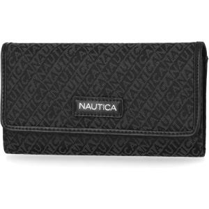 imageNautica womens The Perfect Carry All Money Manager Wallet Organizer with RFID Blocking WalletBlack Jacquard