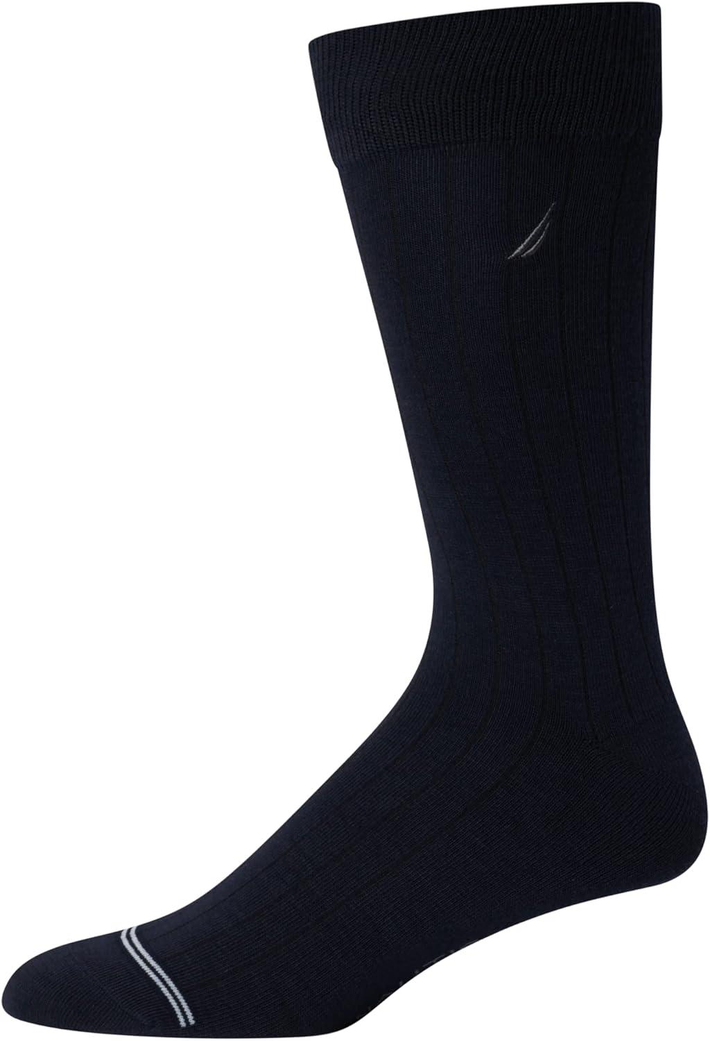 imageNautica Mens Dress Socks  10 Pack Breathable Stretch Crew Socks for Men for Work Business and Formal Wear Sizes 6125Dark Assorted