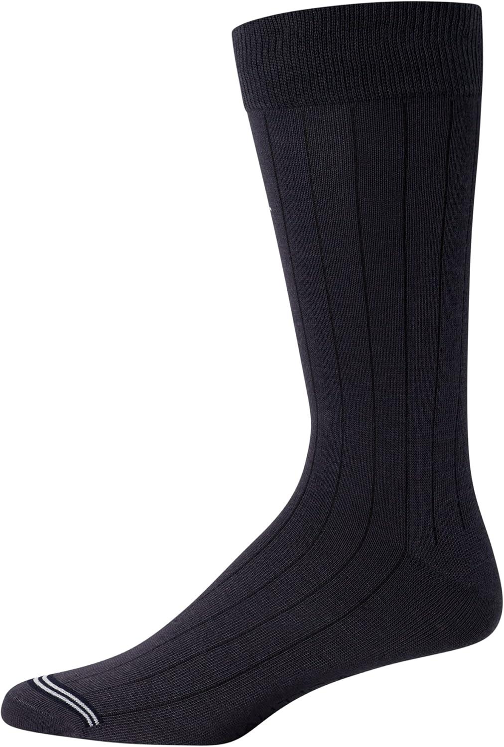 imageNautica Mens Dress Socks  10 Pack Breathable Stretch CrewLength Work Socks for Men for Business Formal Wear Sizes 6125Dark Brown Assorted
