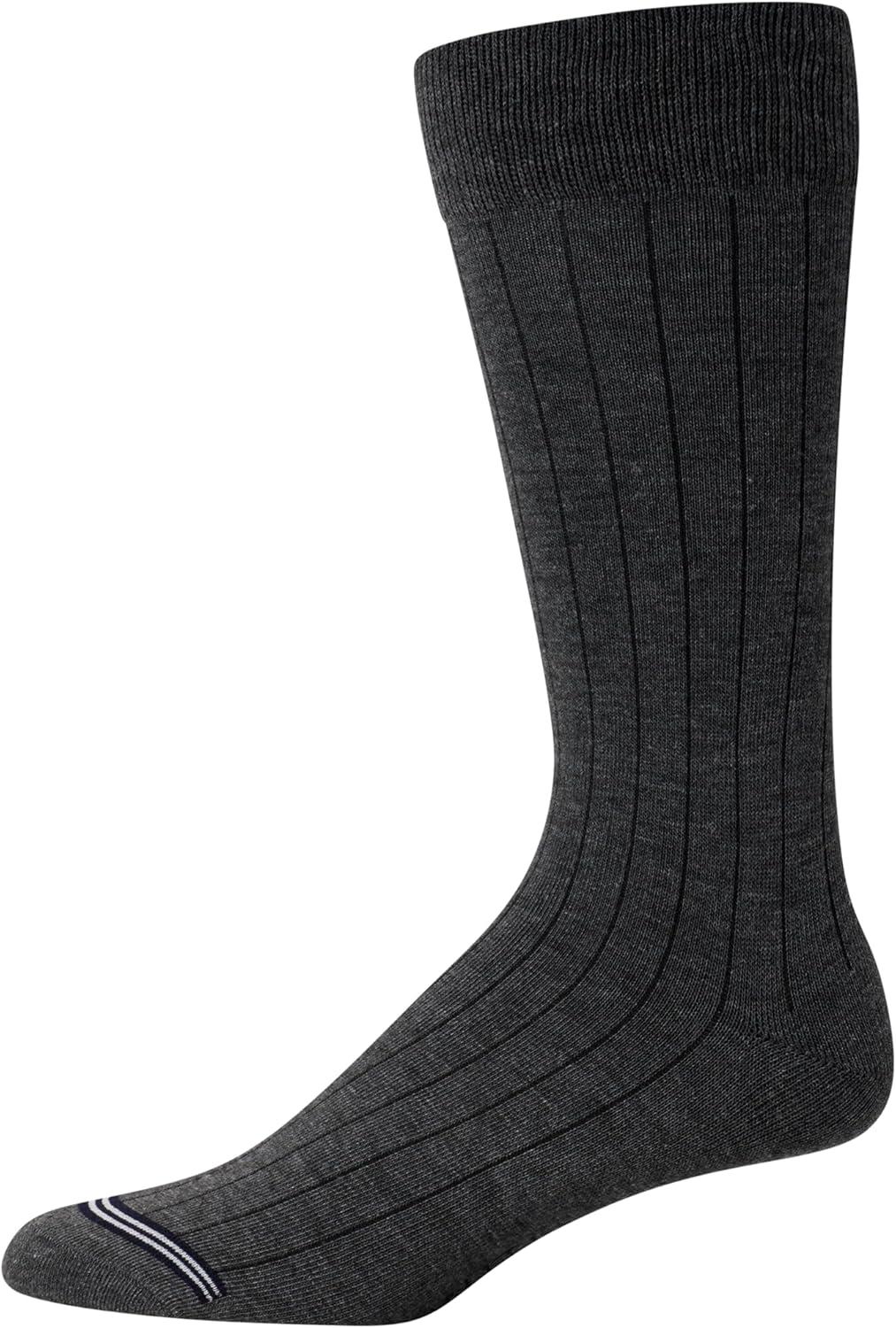 imageNautica Mens Dress Socks  10 Pack Breathable Stretch CrewLength Work Socks for Men for Business Formal Wear Sizes 6125Dark Brown Assorted