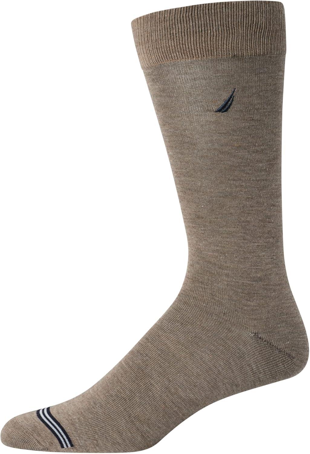imageNautica Mens Dress Socks  10 Pack Breathable Stretch CrewLength Work Socks for Men for Business Formal Wear Sizes 6125Heather Assorted