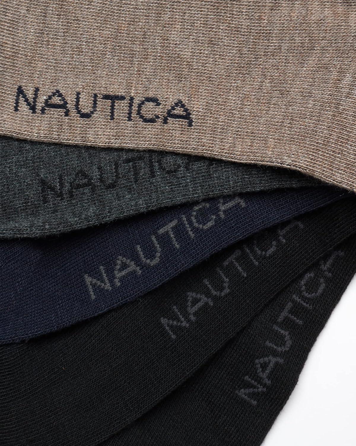 imageNautica Mens Dress Socks  10 Pack Breathable Stretch CrewLength Work Socks for Men for Business Formal Wear Sizes 6125Heather Assorted