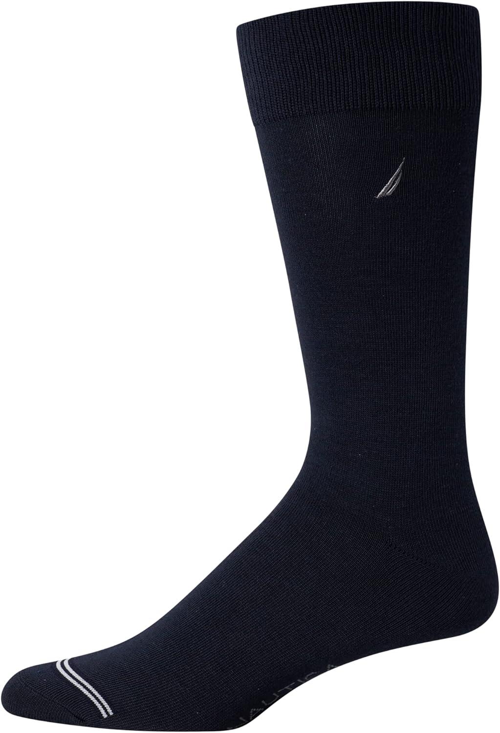 imageNautica Mens Dress Socks  10 Pack Breathable Stretch CrewLength Work Socks for Men for Business Formal Wear Sizes 6125NavyBlack Assorted