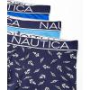 imageNautica Mens 3 Pack Cotton Stretch Boxer BriefAero BlueSea CobaltAnchor Printpeacoat