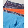 imageNautica Mens 3 Pack Cotton Stretch Boxer BriefOrange PoppyAero BlueAnchorpeacoat