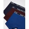 imageNautica Mens 3 Pack Cotton Stretch Boxer BriefPeacoatMonaco BlueTawny Port