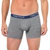 imageNautica Mens 4 Pack Heather Stretch Boxer BriefsBlackCharcoalHeather GreyAtlantis Heather