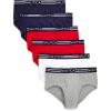 imageNautica Mens 6 Pack Classic Cotton Fly Front BriefsPeacoatNautica RedHeather GreyWhite 6 Pack