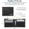 imageNautica Mens Bifold Leather Wallet  RFID Blocking  ID Window  Card Slots  Organization  Durable  StylishEnameled Logo  Brown