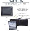 imageNautica Mens Bifold Leather Wallet  RFID Blocking  ID Window  Card Slots  Organization  Durable  StylishJClass  Brown