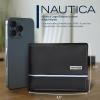imageNautica Mens Bifold Leather Wallet  RFID Blocking  ID Window  Card Slots  Organization  Durable  StylishLogo Ribbon  Black
