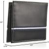 imageNautica Mens Bifold Leather Wallet  RFID Blocking  ID Window  Card Slots  Organization  Durable  StylishLogo Ribbon  Black