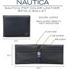 imageNautica Mens Bifold Leather Wallet  RFID Blocking  ID Window  Card Slots  Organization  Durable  StylishPop Color  BlackBrown