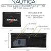 imageNautica Mens Bifold Leather Wallet  RFID Blocking  ID Window  Card Slots  Organization  Durable  StylishRubberLeather  Black