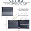 imageNautica Mens Bifold Leather Wallet  RFID Blocking  ID Window  Card Slots  Organization  Durable  StylishTwo Tone  BlackGrey
