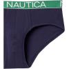 imageNautica Mens Classic Cotton Stretch Multipack BriefsPeacoat  PeacoatGreenCobalt Waistband