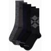 imageNautica Mens Dress Socks  5 Pack Breathable Comfort Stretch CrewLength Work Socks for Men for Business Formal Wear 6125BlackGrey Argyle