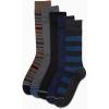 imageNautica Mens Dress Socks  5 Pack Breathable Comfort Stretch CrewLength Work Socks for Men for Business Formal Wear 6125BlueGrey Stripes