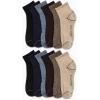 imageNautica Mens Quarter Socks  12 Pack Comfort Stretch Cushioned MoistureWicking Athletic Ankle Socks for Men Sizes 6125BrownNavyBlack