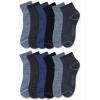 imageNautica Mens Quarter Socks  12 Pack Comfort Stretch Cushioned MoistureWicking Athletic Ankle Socks for Men Sizes 6125NavyBlueGray