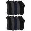 imageNautica Mens Quarter Socks  12 Pack Comfort Stretch Cushioned MoistureWicking Athletic Ankle Socks for Men Sizes 6125NavyGray