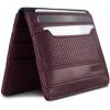 imageNautica Mens Slim Wallet  Card Case  RFID Blocking  ID Window  Minimalist  Lightweight  Genuine LeatherPerforated  Zinfandel