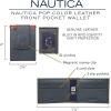 imageNautica Mens Slim Wallet  Card Case  RFID Blocking  ID Window  Minimalist  Lightweight  Genuine LeatherPop Color  BlackBrown