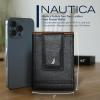 imageNautica Mens Slim Wallet  Card Case  RFID Blocking  ID Window  Minimalist  Lightweight  Genuine LeatherTwo Tone  BlackCognac