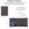 imageNautica Mens Trifold Wallet  RFID Blocking Protection  ID Window  Card Slots  Genuine Leather  DurableEmbossed Leather  Black