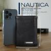 imageNautica Mens Trifold Wallet  RFID Blocking Protection  ID Window  Card Slots  Genuine Leather  DurableEnameled Logo  Black