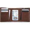 imageNautica Mens Trifold Wallet  RFID Blocking Protection  ID Window  Card Slots  Genuine Leather  DurableEnameled Logo  Brown