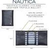 imageNautica Mens Trifold Wallet  RFID Blocking Protection  ID Window  Card Slots  Genuine Leather  DurableJClass  Black