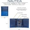 imageNautica Mens Trifold Wallet  RFID Blocking Protection  ID Window  Card Slots  Genuine Leather  DurableTwo Tone  Cobalt Blue