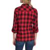 imageNautica Womens Button Front Long Sleeve Roll Tab ShirtBlackHaute Red